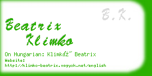 beatrix klimko business card